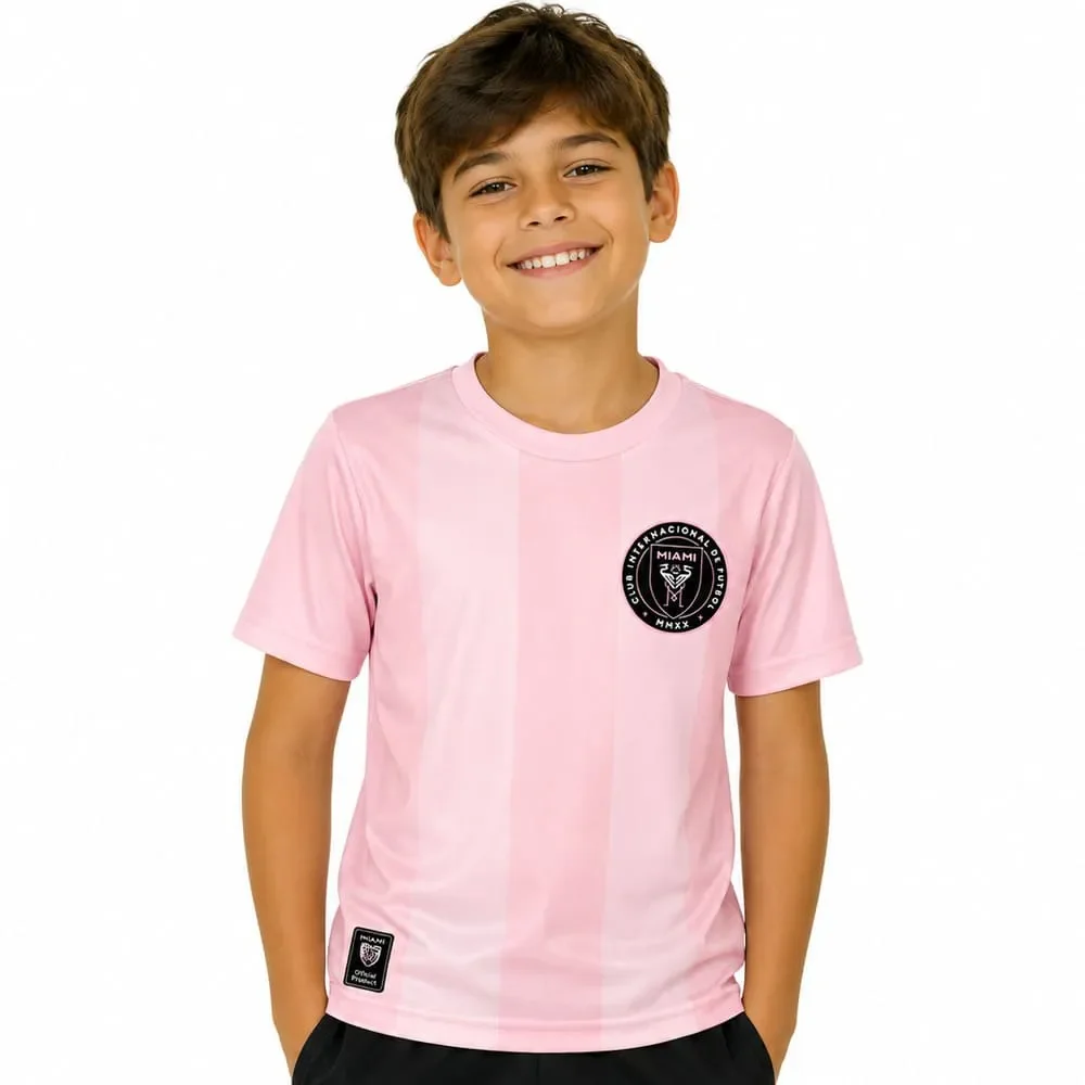Camiseta Inter Miami Balboa Dry Fit Infantil Rosa