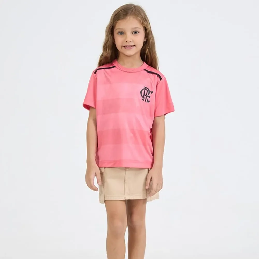 Camiseta Flamengo Soltar Infantil Rosa