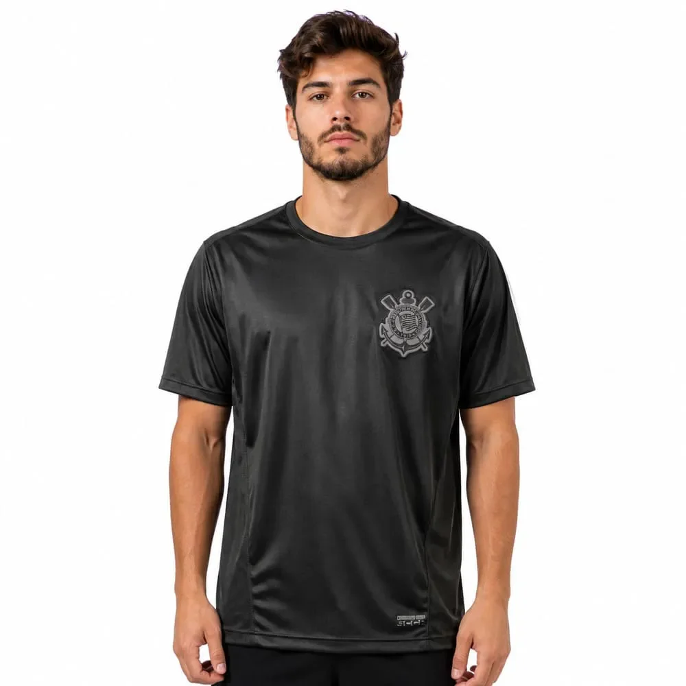 Camiseta Corinthians Coimbra Recorte Lateral Preto