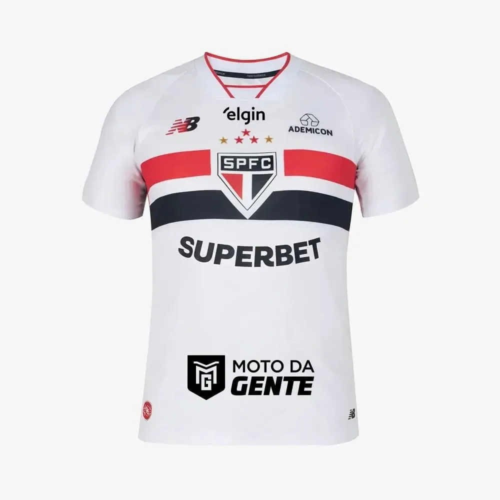 Camisa São Paulo I New Balance 26/27 Jogador C/Patrocínio Branca