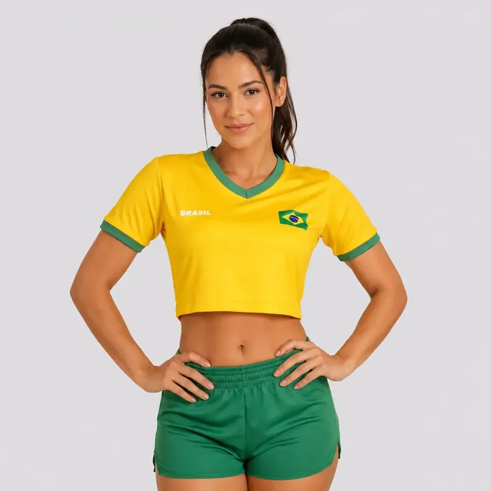 Cropped Brasil Lotus Feminino Amarelo
