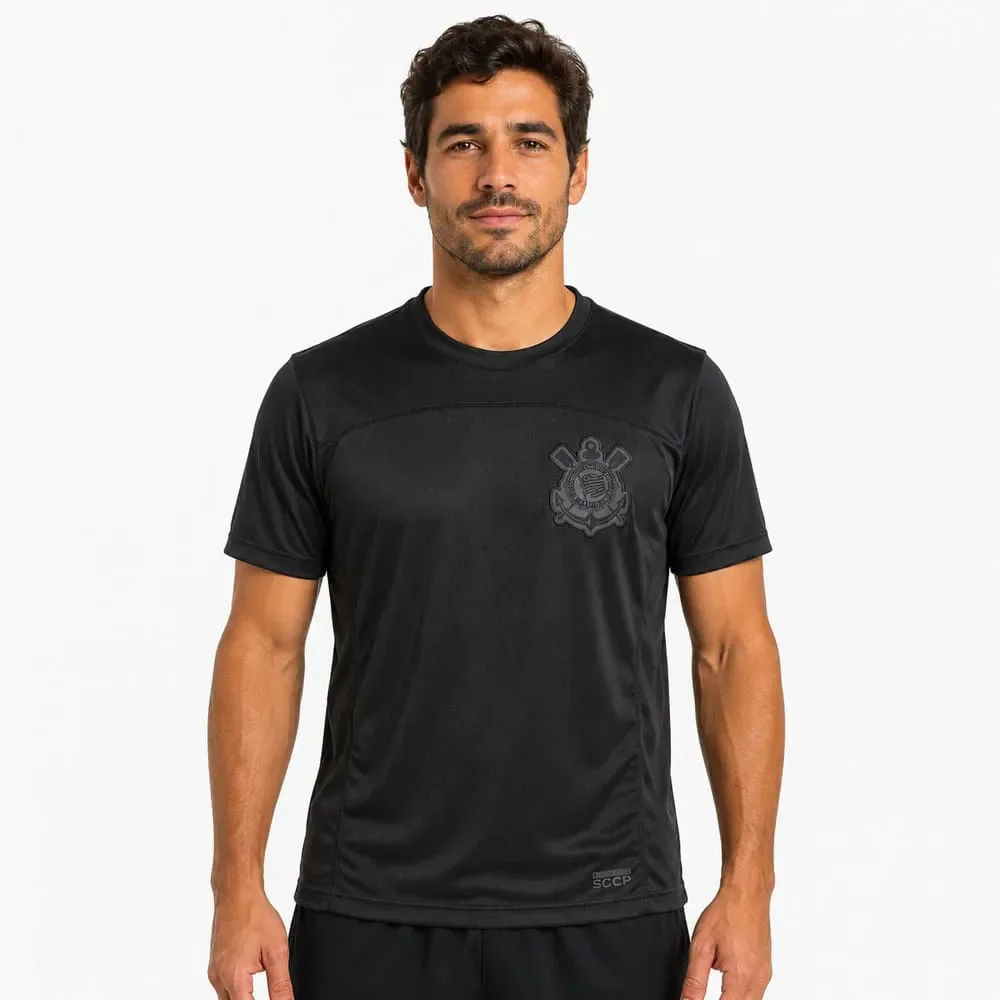 Camiseta Corinthians Coimbra All Black Recorte Preto