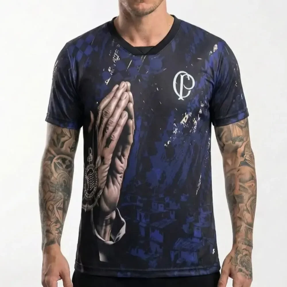 Camiseta Corinthians Surf Center Fé Roxo/Preto
