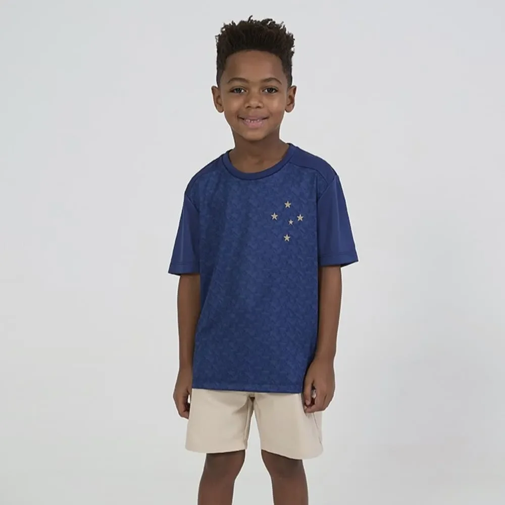 Camiseta Cruzeiro Impacto Infantil Marinho