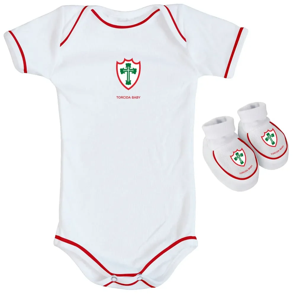 Saída de Maternidade Portuguesa Torcida Baby Menino Branco
