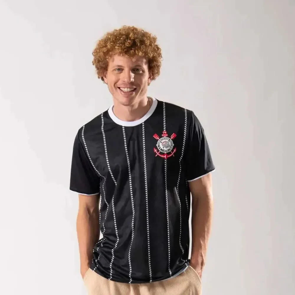 Camiseta Corinthians Corinto Preto/Branco