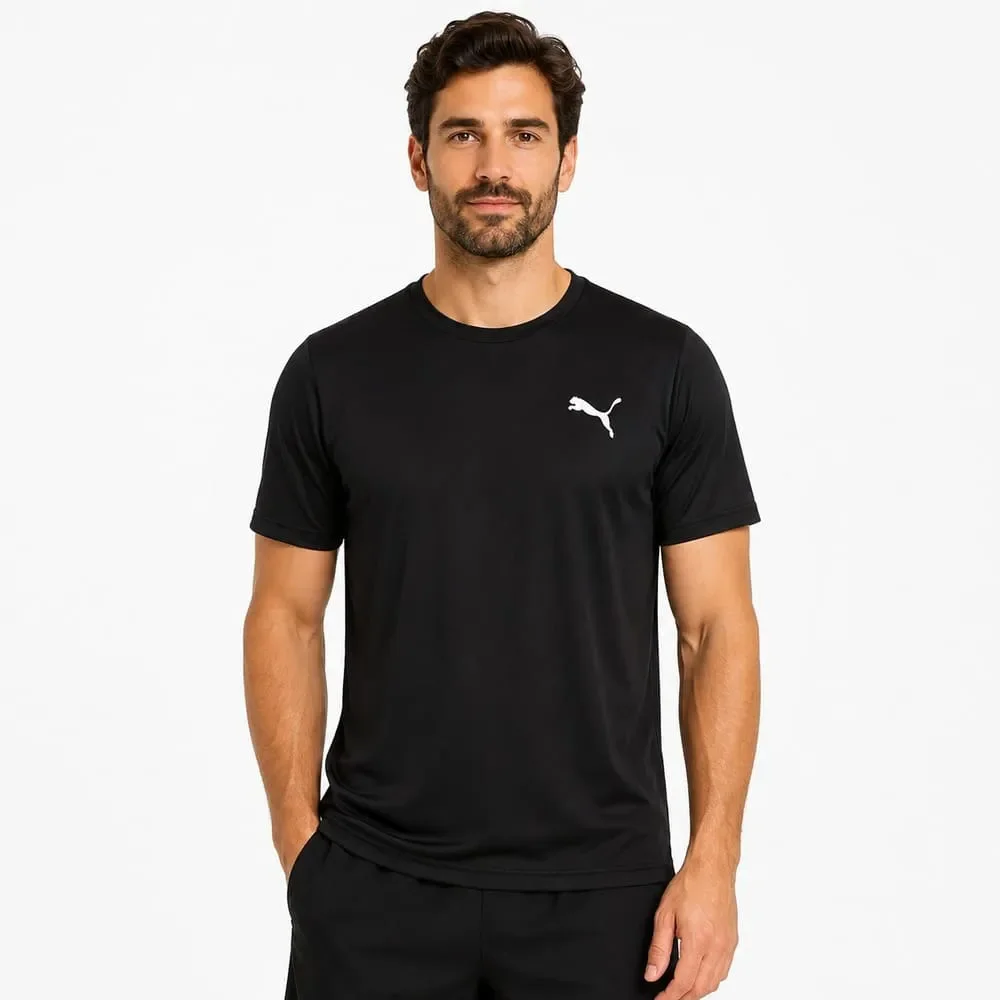 Camiseta Puma Small Logo Poly Preto