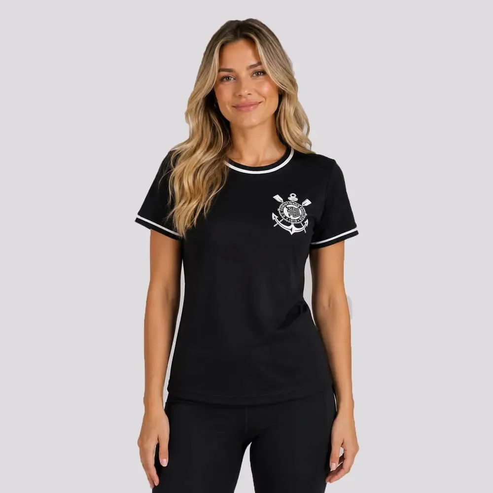 Camiseta Corinthians Arte Feminina Preto