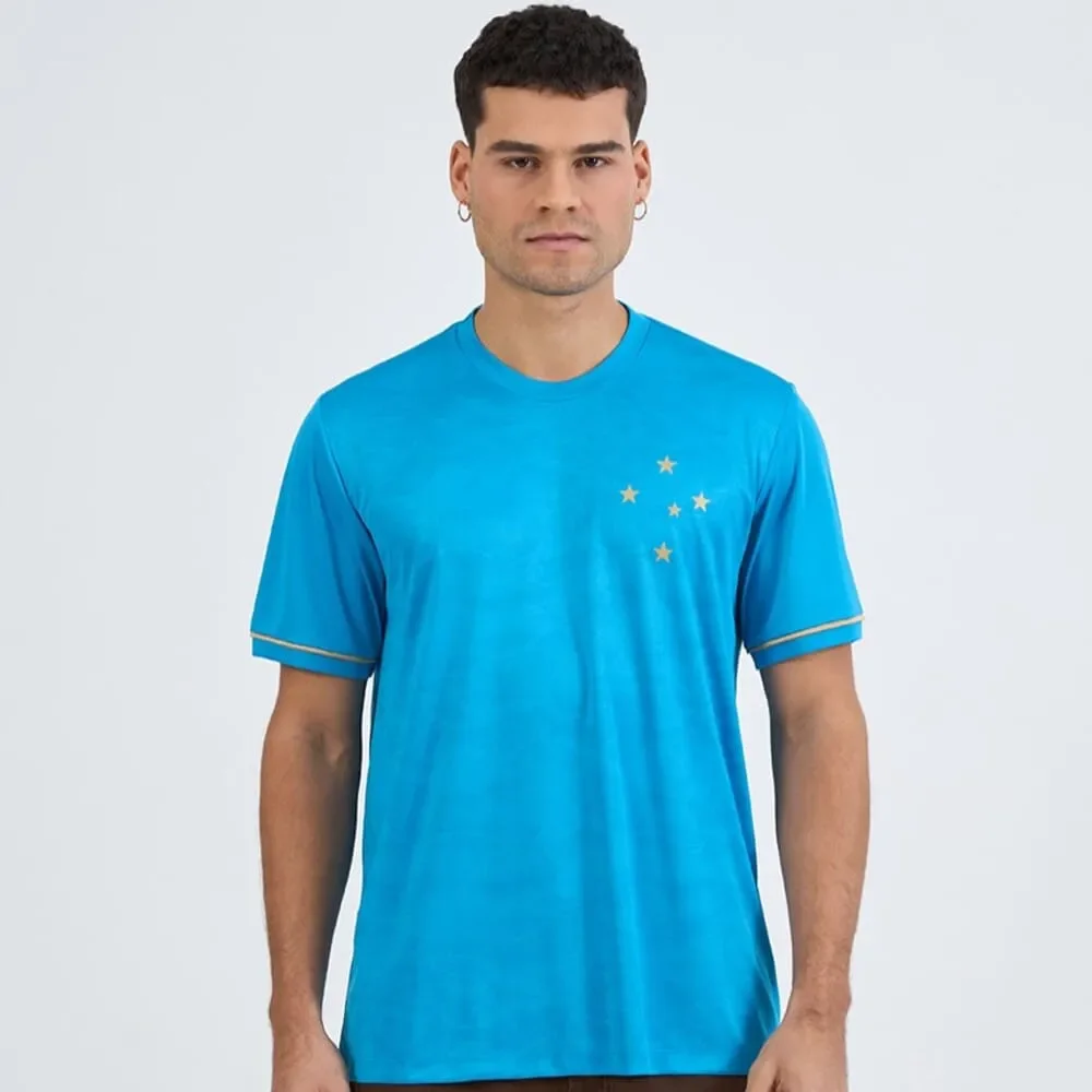 Camiseta Cruzeiro Momento Azul Claro/Dourado