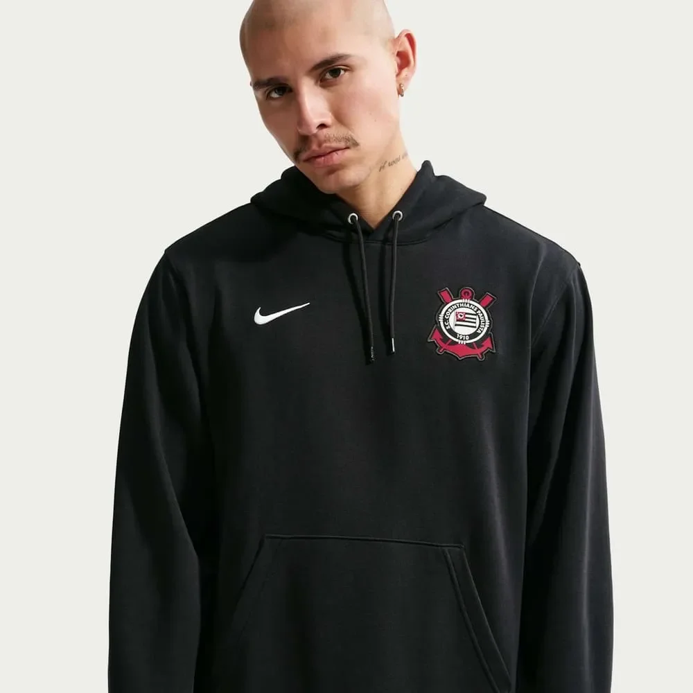 Moletom Corinthians Nike Sportswear Club Preto