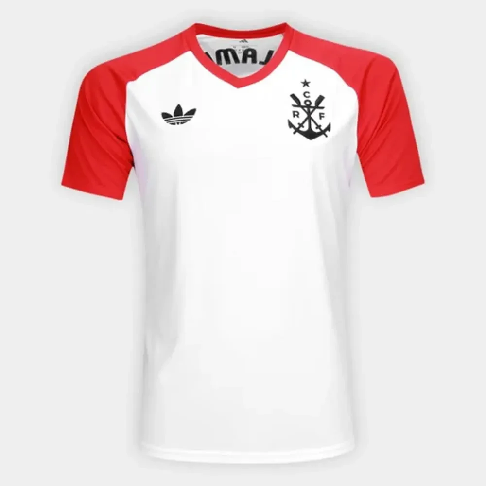 Camisa Flamengo Pré Jogo III Adidas 2026 Branco/Vermelho