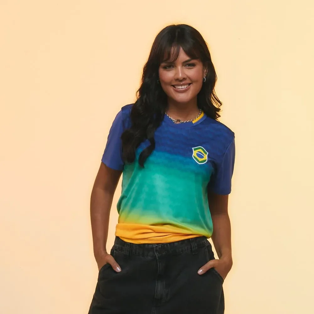 Camiseta Brasil Samba Feminina Amarelo