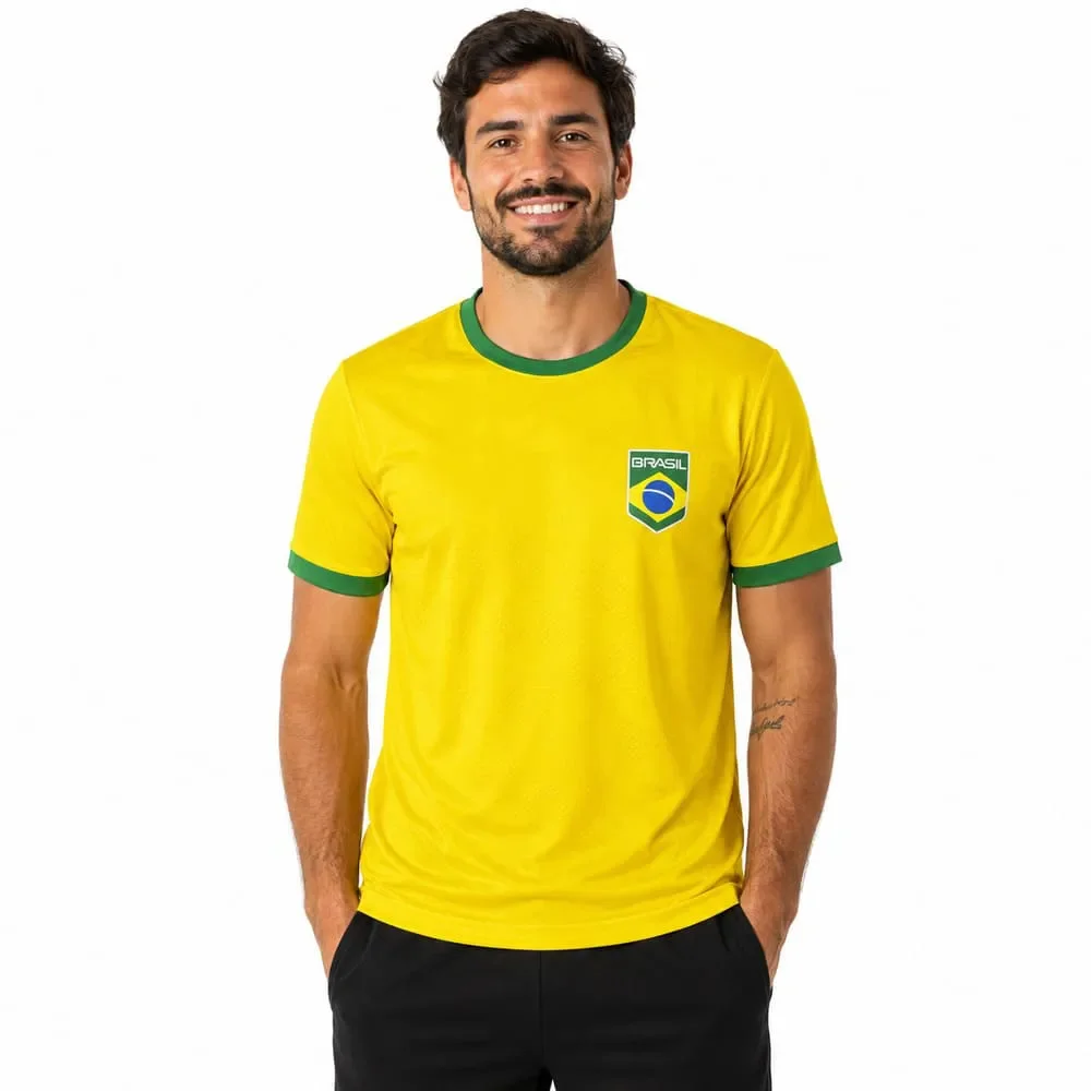 Camiseta Brasil Marin Dry Bandeira Amarelo