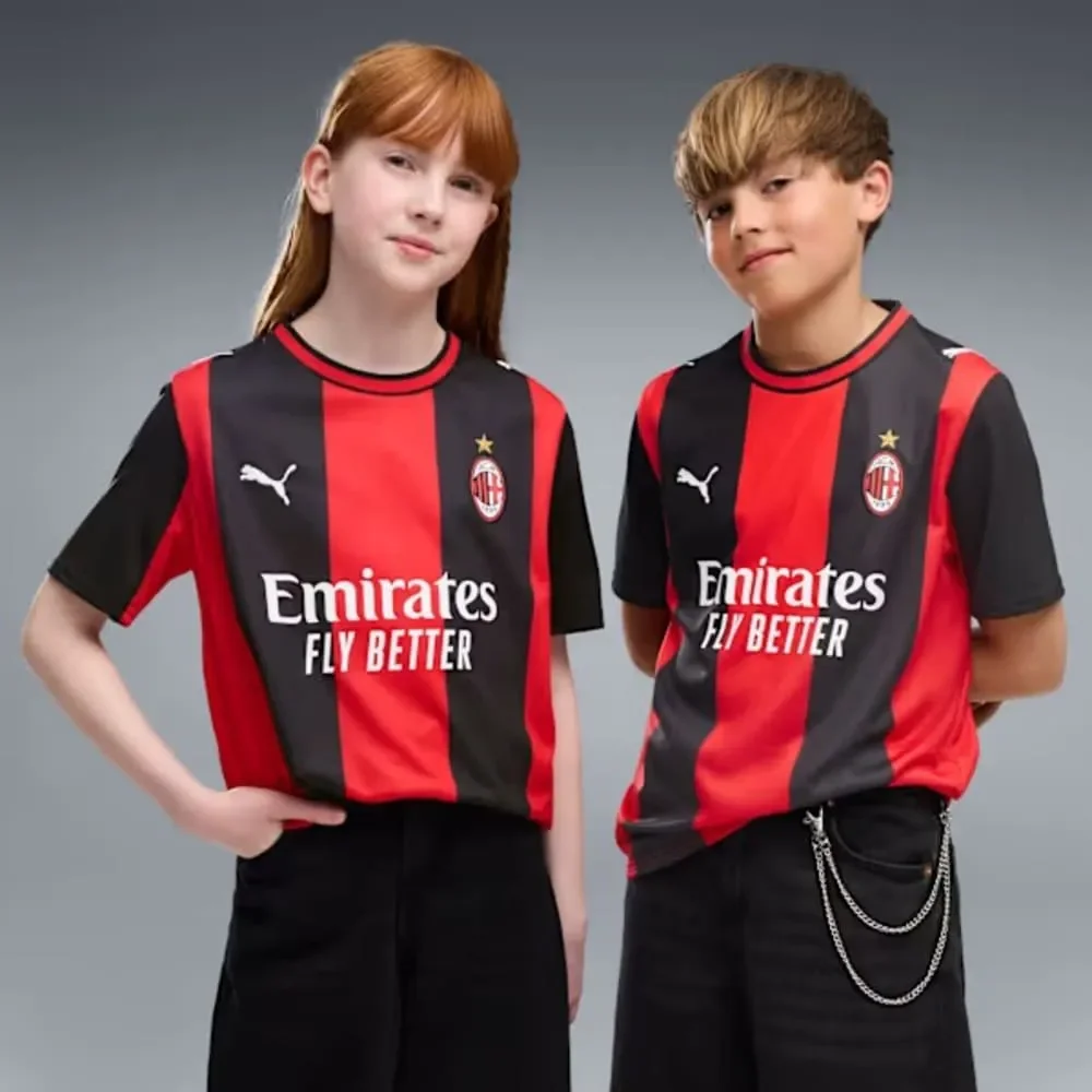 Camisa Milan I Puma 26/27 Infantil Vermelho/Preto