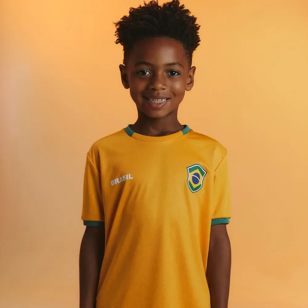 Camiseta Brasil Ipe Infantil Amarela