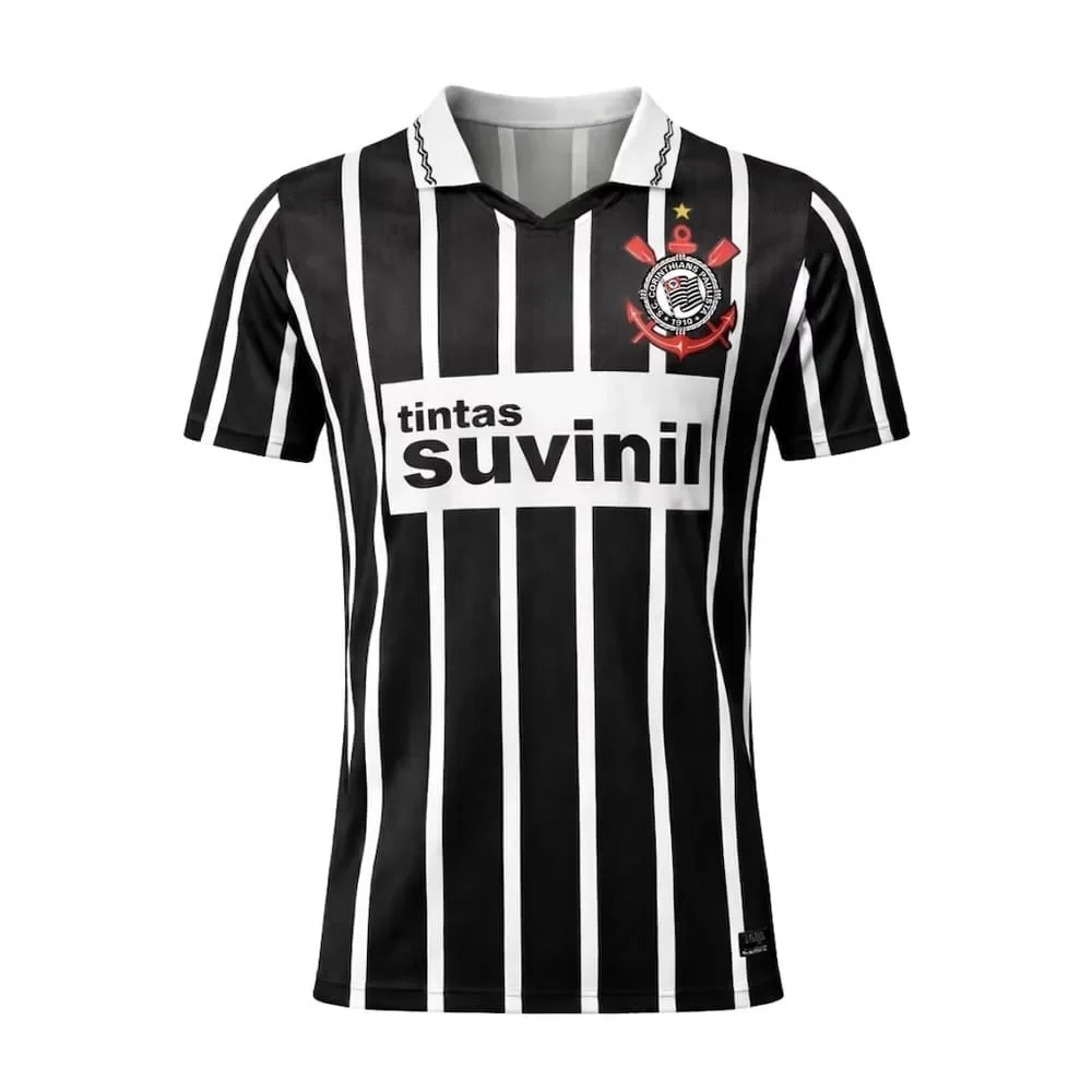 Camiseta Corinthians Coimbra Retrô 1995 Suvinil Listrada