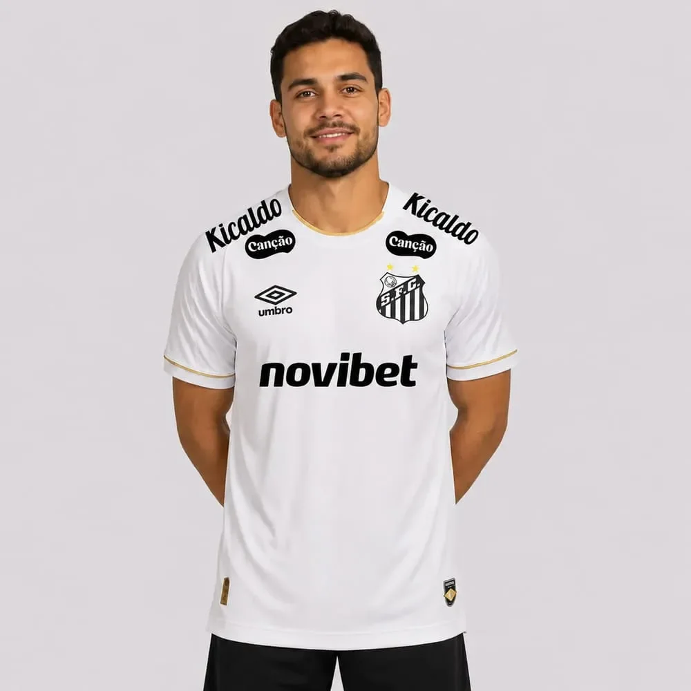 Camisa Santos I Umbro 26/27 Jogador C/Patrocínio Branco