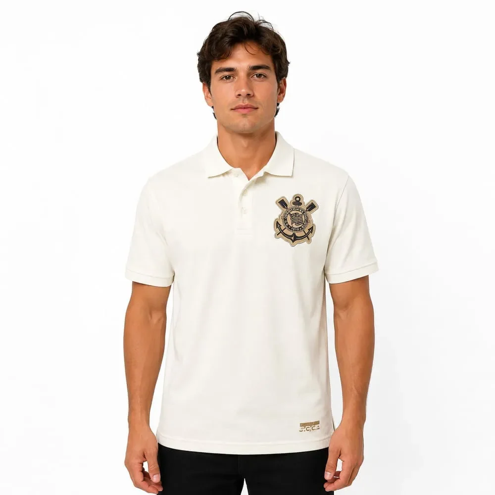 Polo Corinthians Coimbra Piquet Off White