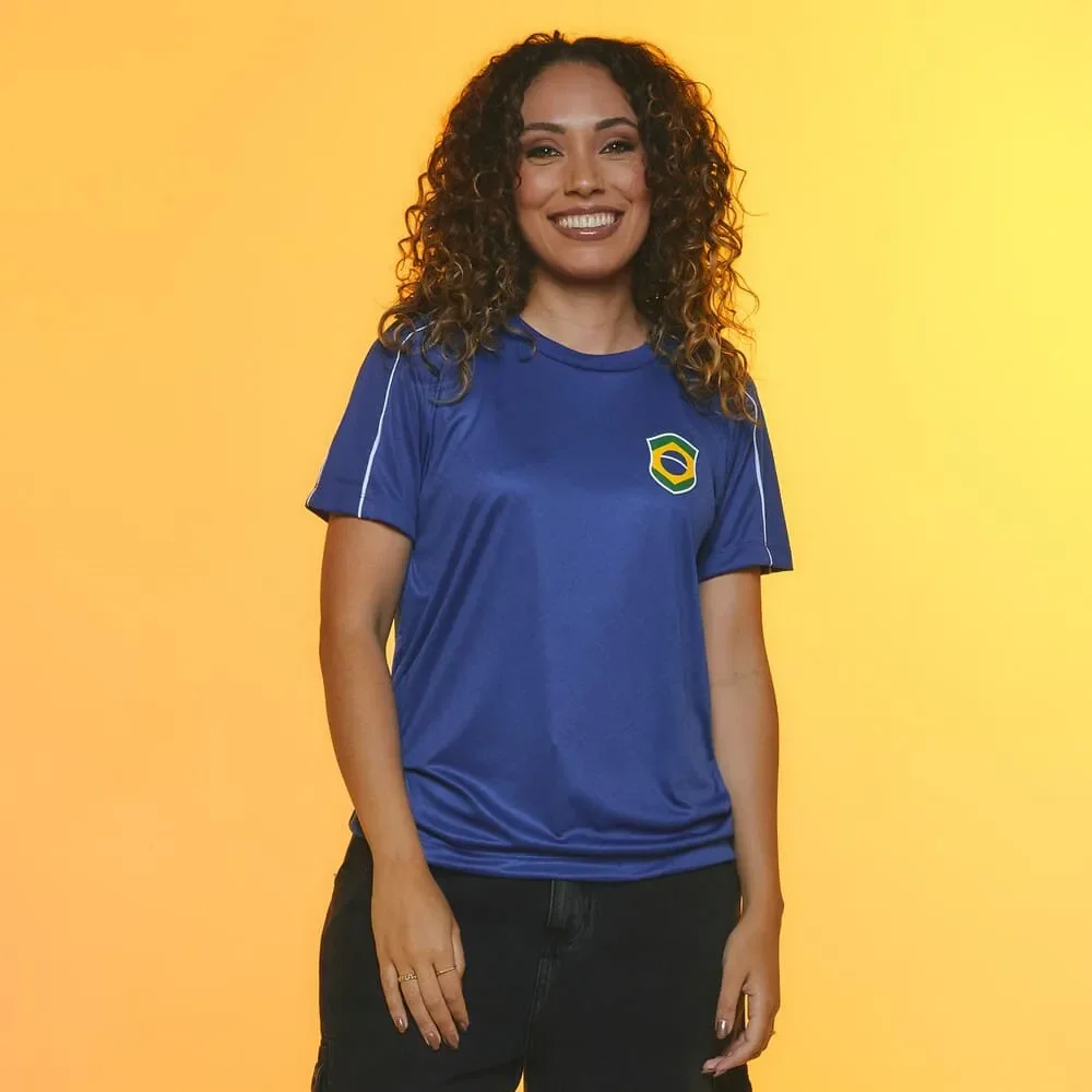 Camiseta Brasil Reflexo Feminina Azul