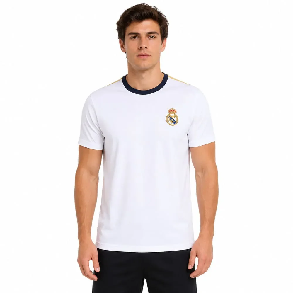 Camiseta Real Madrid Balboa Small Logo Branco/Dourado