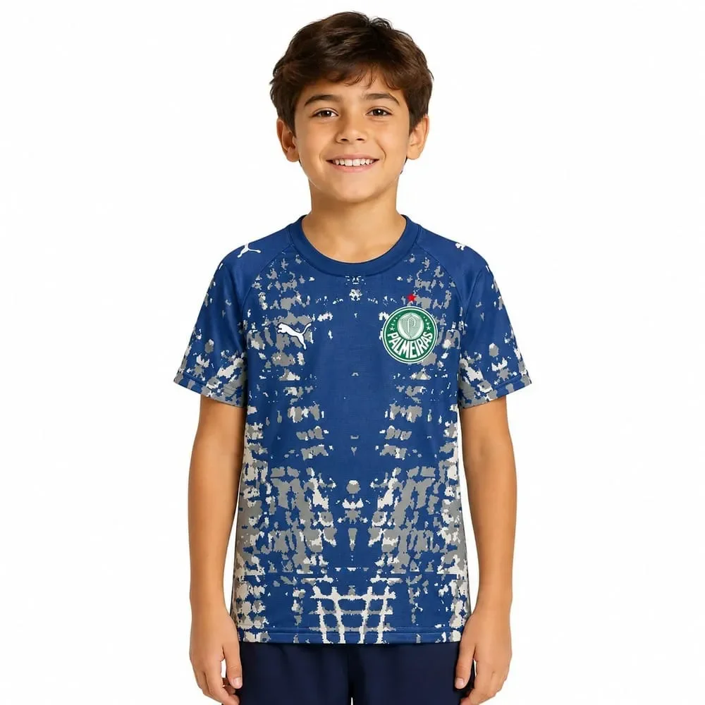 Camisa Palmeiras Goleiro Spider Puma 26/27 Infantil Azul