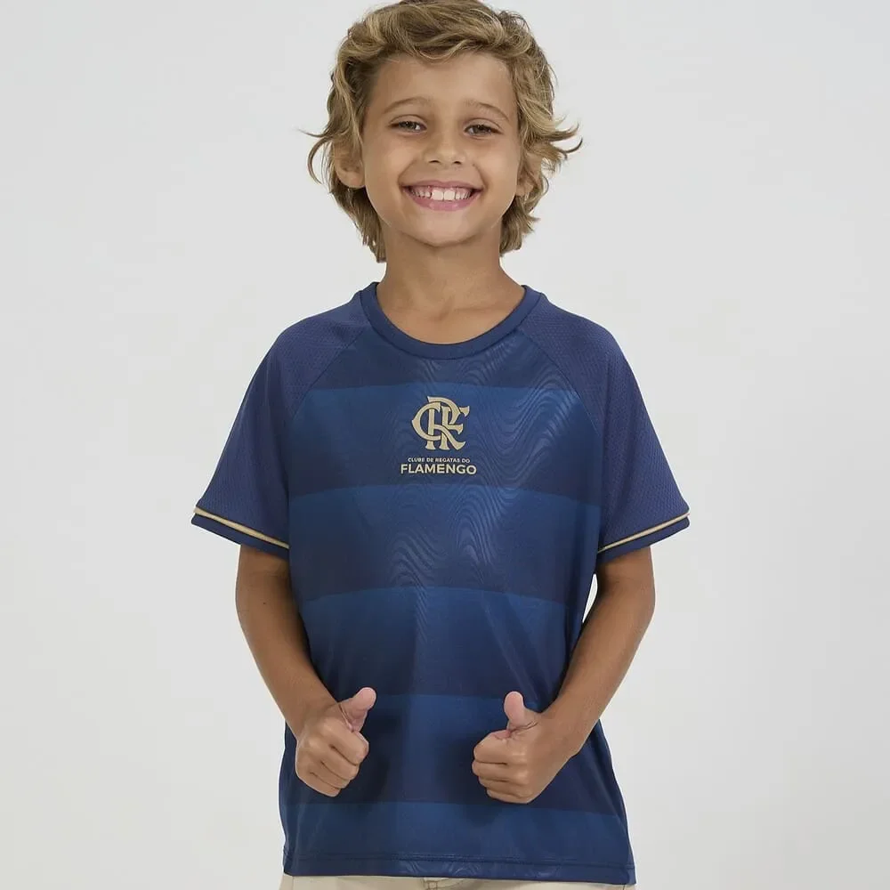 Camiseta Flamengo Frequencia Infantil Azul Marinho