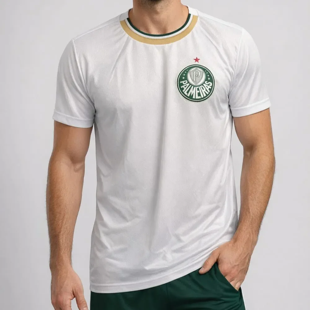 Camiseta Palmeiras Betel Home Branco/Dourado