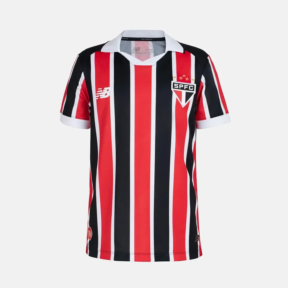 Camisa São Paulo II New Balance 26/27 Infantil Vermelho/Branco