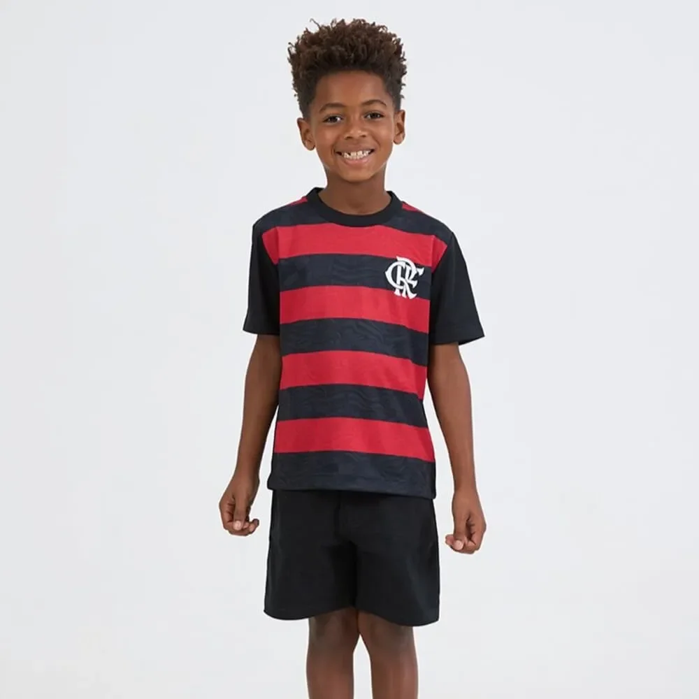 Camiseta Flamengo Balanço Infantil Preto/Vermelho